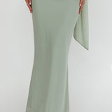 All The Lights Ruched Midi Skirt Sage