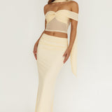 All The Lights Off-Shoulder Crop Top Cream