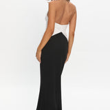 Lala Gathered Waist Maxi Dress White/Black