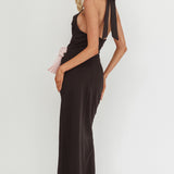 Charlene Cowl Halterneck Maxi Dress Black