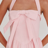 Ariarna Bow Halter Maxi Dress Pink Sorbet