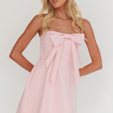 Lollipop Strapless Bow Bust Mini Dress Pink Sorbet
