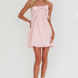 Lollipop Strapless Bow Bust Mini Dress Pink Sorbet