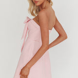 Lollipop Strapless Bow Bust Mini Dress Pink Sorbet