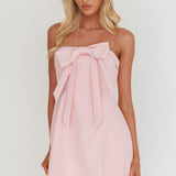 Lollipop Strapless Bow Bust Mini Dress Pink Sorbet