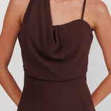 My Paradise Neck Scarf Maxi Dress Chocolate