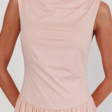 Dorothea High Cowl Open Back Maxi Dress Dusty Pink