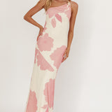 We Belong Together One-Shoulder Maxi Dress Floral Pink