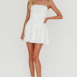 Fiora Basque Waist Strapless Mini Dress White