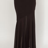 Somewhere New Half Sheer Maxi Skirt Black