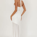 Somewhere New Half Sheer Maxi Skirt White