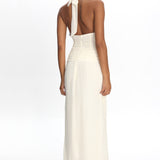 Logen Cowl Halterneck Maxi Dress Eggshell