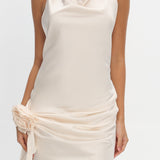Elarah High Cowl Halterneck Mini Dress Pearl