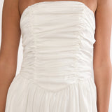 Adalynne Strapless Bow Back Maxi Dress White