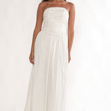 Adalynne Strapless Bow Back Maxi Dress White