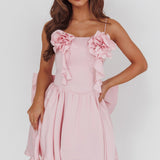 Tell Me Twice Bow Back Mini Dress Pink