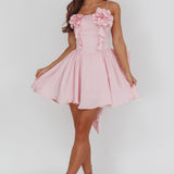 Tell Me Twice Bow Back Mini Dress Pink