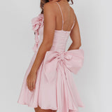 Tell Me Twice Bow Back Mini Dress Pink