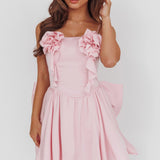 Tell Me Twice Bow Back Mini Dress Pink
