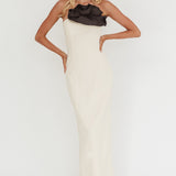 Lonnie Neckline Decoration Maxi Dress Cream