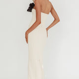 Lonnie Neckline Decoration Maxi Dress Cream
