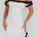 Shake It Off Asymmetric Off-Shoulder Dress Cream