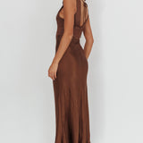 So Sweet Lace Trim Maxi Dress Chocolate