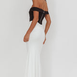 Yasmine Contrasting Bodice Maxi Dress Black/White