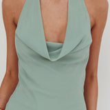 Make It Count Backless Cowl Maxi Dress Sage