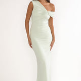Tilda Asymmetric Neckline Maxi Dress Sage