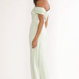 Tilda Asymmetric Neckline Maxi Dress Sage