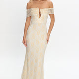 Tilda Off-Shoulder Maxi Dress Lace Butter