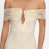 Tilda Off-Shoulder Maxi Dress Lace Butter