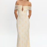 Tilda Off-Shoulder Maxi Dress Lace Butter