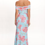 Tilda Off-Shoulder Maxi Dress Floral Blue