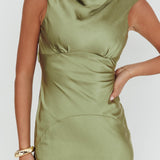 Cheers To You Cowl Back Maxi Dress Olive