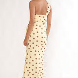 Raeva Strapless Scarf Maxi Dress Spotted Yellow