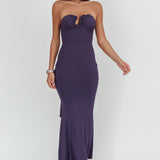 Raeva Strapless Scarf Maxi Dress Navy