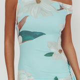 Raphaella Asymmetric Neckline Split Maxi Dress Magnolia Mint