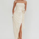 She Glows Cami Strap Sequin Maxi Dress Champagne