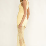 Love Unlimited One Shoulder Lace Hem Dress Butter