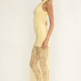 Love Unlimited One Shoulder Lace Hem Dress Butter
