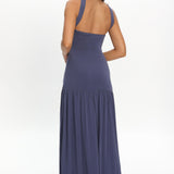 Ashana Drop Waist Halter Maxi Dress Taupe