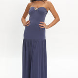 Ashana Drop Waist Halter Maxi Dress Taupe