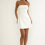 Serenelle Foldover Bust Mini Dress White