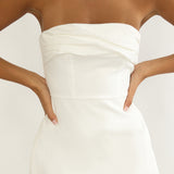Serenelle Foldover Bust Mini Dress White