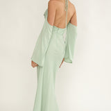 Solenne Cowl Neck Cold Shoulder Maxi Dress Sage