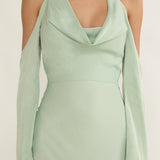 Solenne Cowl Neck Cold Shoulder Maxi Dress Sage
