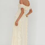 Scarlet Off-Shoulder Ruffle Trim Maxi Dress Butter