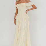 Scarlet Off-Shoulder Ruffle Trim Maxi Dress Butter